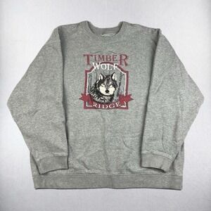 Vintage Timber Wolf Ridge Sweatshirt Mens XL Embroidered Wildlife Outdoors Y2K